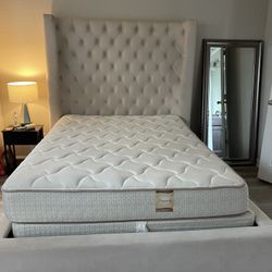 Queen bed frame, Mattress, And Boxspring