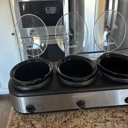 Farberware 3 Pot Crockpot And Warmer