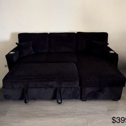 Corduroy Sectional Sleeper With Storage