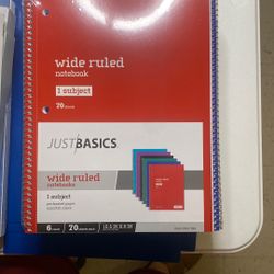 Wide Ruled Note Book 6 Count