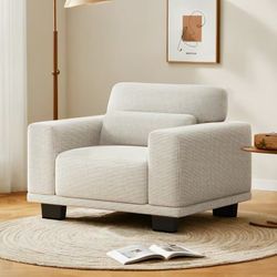Modern Accent Chair, Oversized Armchair with Wide Seat Armrests & Thick Cushion, Reading Chairs Comf