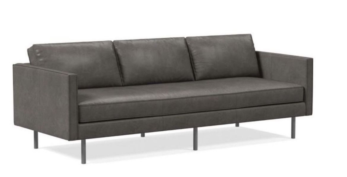 89" West Elm Axel Sofa (Vegan leather)