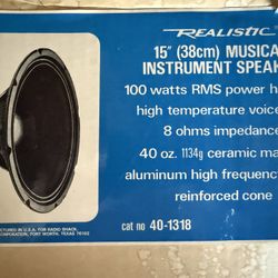 Realistic 100 Watt 15” Woofer (New)  