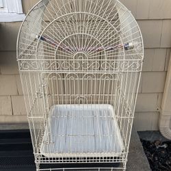 Beautiful Birdcage White Metal 