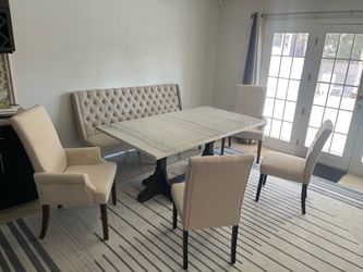 Marble dining table set for 6+