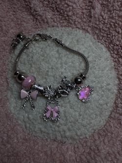 Brand New Pink Butterfly Charm Bracelet