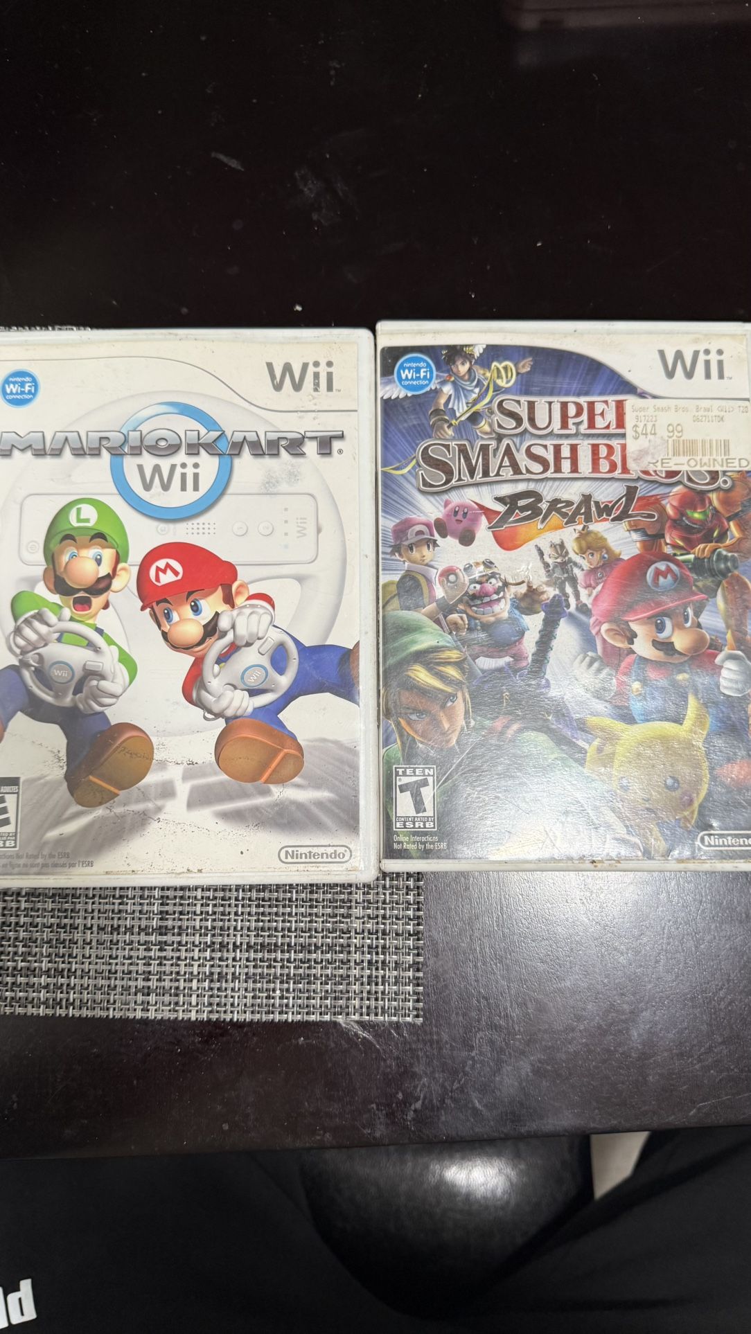 2 Nintendo Wi Games, Mario Kart & Super Smash Bros