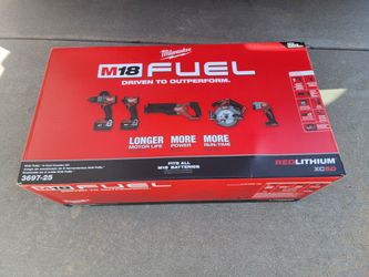Milwaukee 3697-25 M18 FUEL 18V Brushless Cordless 5-Tool Combo Kit (Sealed, New)