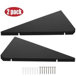 evron Corner Mounting Shelf,Easy to Install Wall Corner Shelf,Wood Immitation with Hole Pattern,Set of 2 