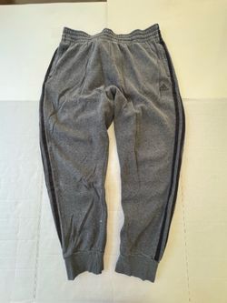 Pre Owned Good Last Photo Bleach Spots Adidas  Sweatpants Joggers  3 Stripes  Gray Black  Men  Size Large