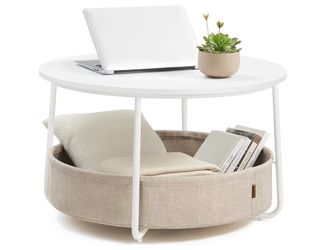 VASAGLE Coffee Table with Storage Basket