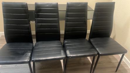 Glass Dining Table with 4 Chairs