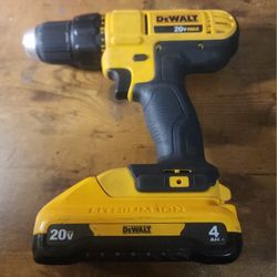 Dewalt 20V Drill + 4AH Battery