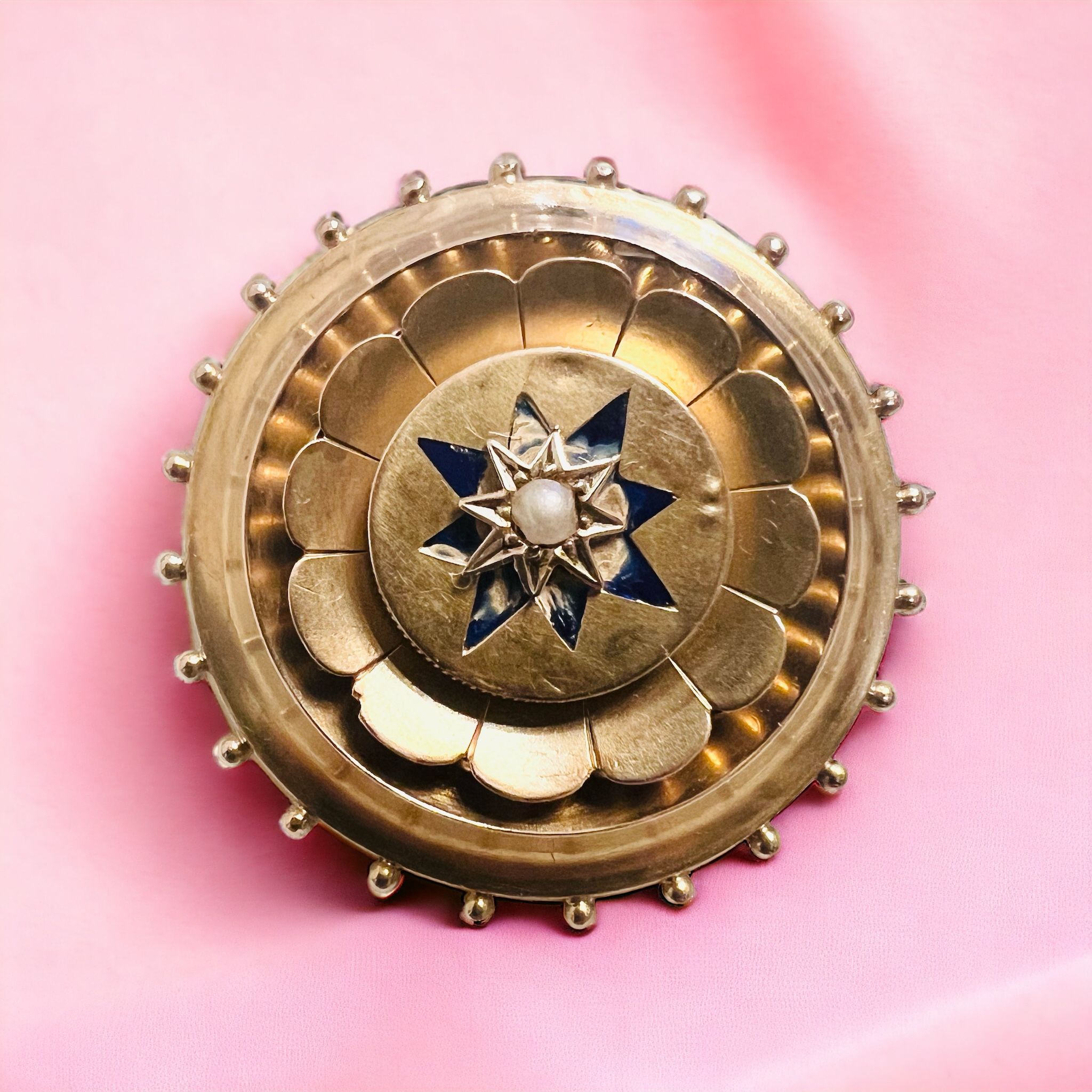 14k Victorian Locket Brooch