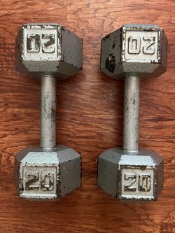 20 lb Cast Iron Hex Dumbbells Pair