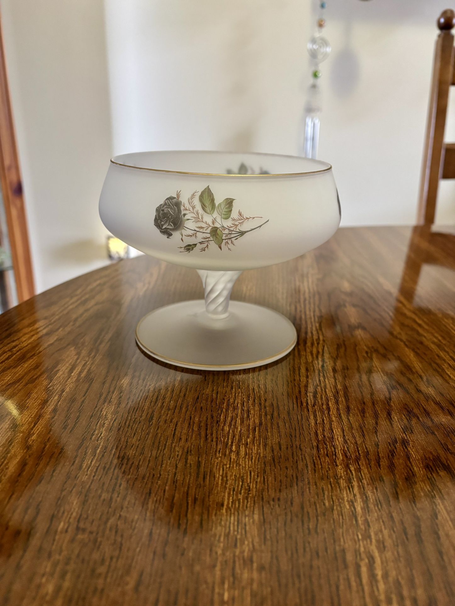 Soft Satin Glass Trinket Dish Black Floral Flower Rose Gold Finish Accent
