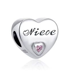 .925 Sterling Silver Heart Shape Charm