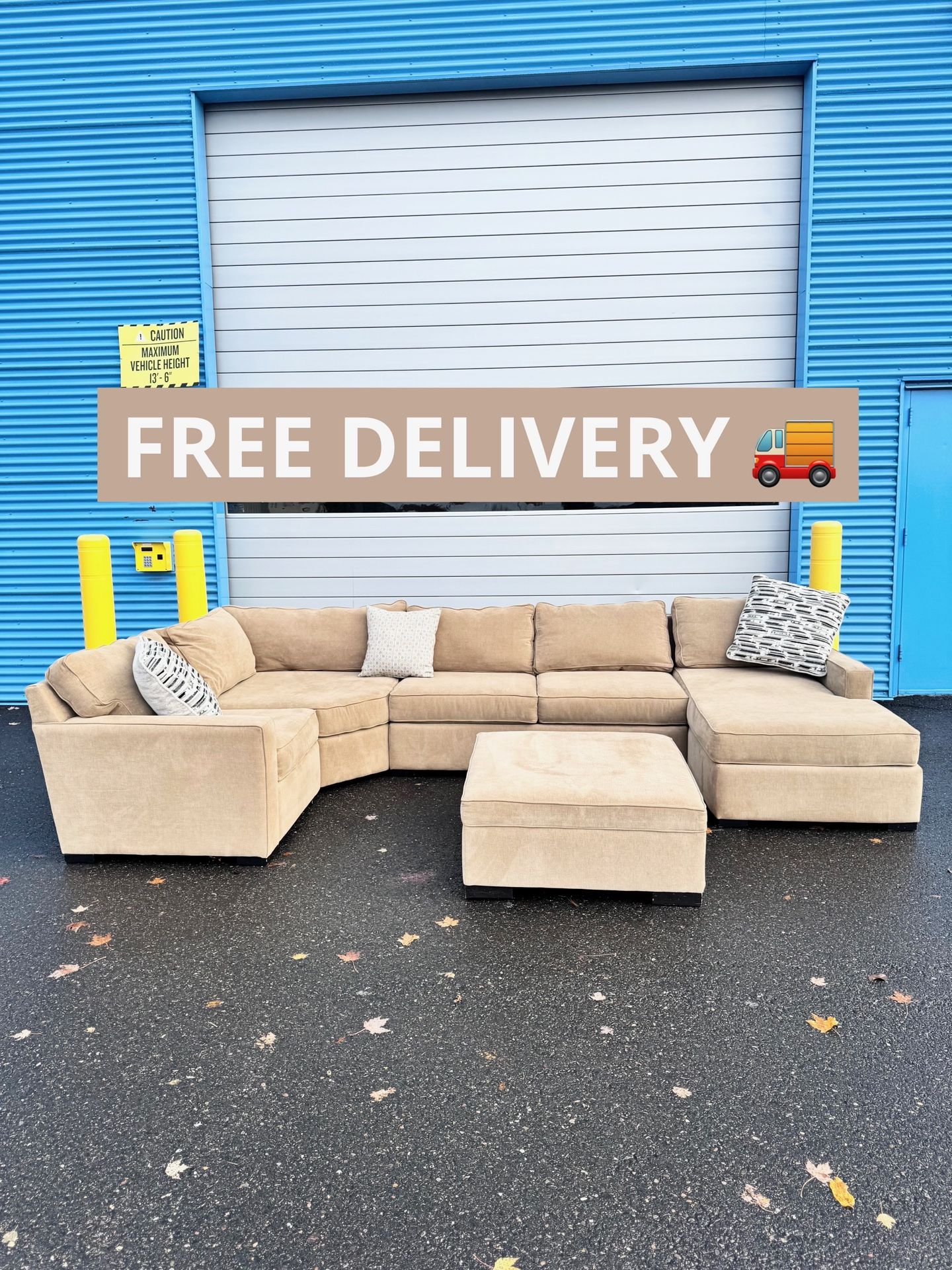 FREE Delivery• Large Beige Sectional