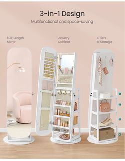Length Mirror with Storage Shelves
