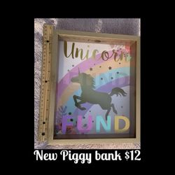 New Unicorn Frame Piggy Bank