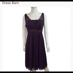 Dress Midi with Beaded waist Plum