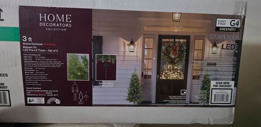 NEW In Box - Home Decorators 3ft Grand Duchess Twinkling Balsam Fir LED Pre-Lit Trees (Set of 2)