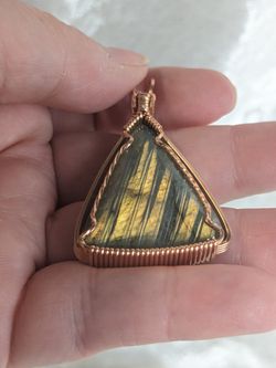 Labradorite Pendant Wire Wrap In Copper