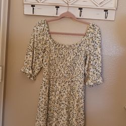 Summer Green & Yellow Floral Dress