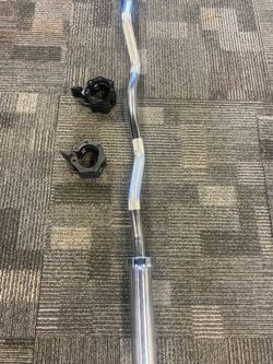 Brand new Olympic curl bar premium with lock jaw collars