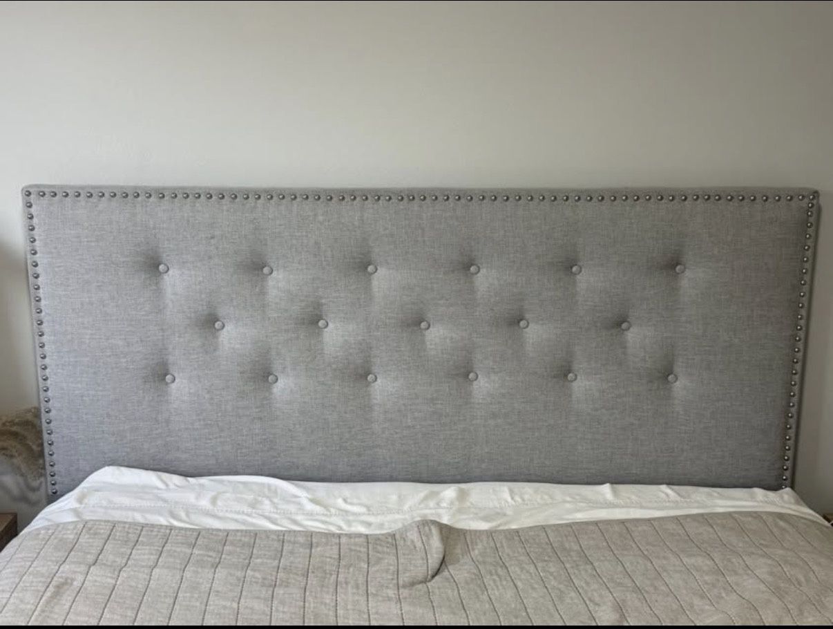 Queen Upholstered Headboard And Metal Bedframe