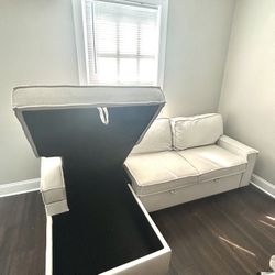 Modern Sectional Sofa – Converts to Bed + Storage