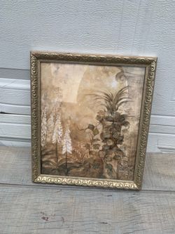 Albena Hristova Framed Botanical Art Print Classical Stone Urn & Foxgloves 16x14