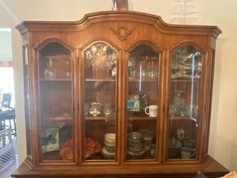 Dining room table and cabinet