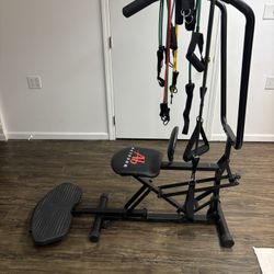 Ab-Scissor Machine, Resistance Bands, & Workout Bench