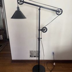 Industrial Style Adjustable Pulley Floor Lamp - 2 Available 