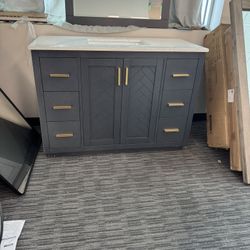 48” Bathroom Vanity In Charcoal Blue 
