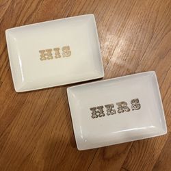 HIS & HERS Stoneware Trinket Tray