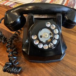 Vintage Antique Rotary Landline Telephone Black