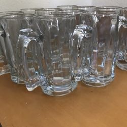 11 Glass Mugs Heavy Duty