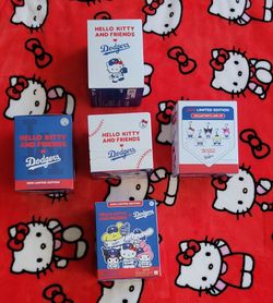Hello Kitty  and friends Dodgers  plushies