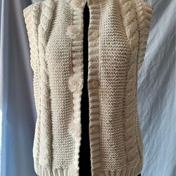 George White Cable Knit Button-Up West