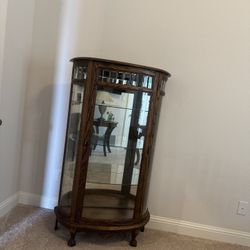 Antique Glass Curio Display Cabinet