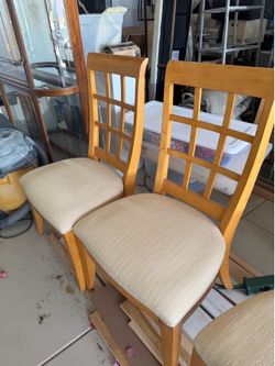 4 mcm maple dining chairs