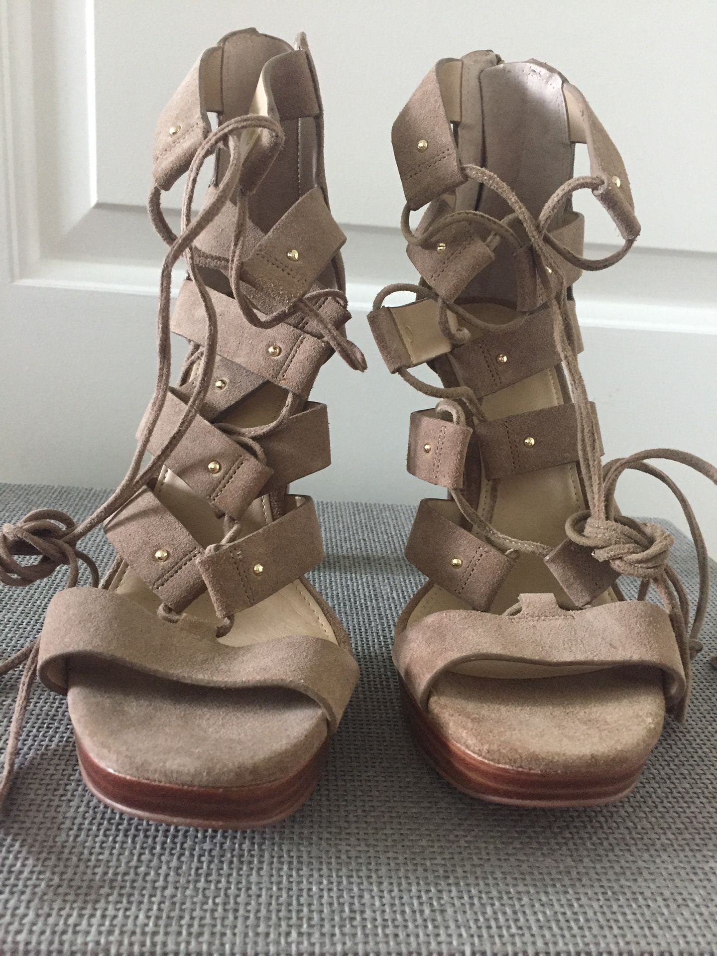 Michael Kors Womens Suede Strap High Heels Sandals - Size 7