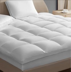 White Quilted Mattress Topper- king size
