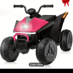 Bicicleta de Playa para Niños de 24V, Bicicleta de Playa de 400W con 4 Suspensiones de Resorte, Coche Eléctrico Infantil con Música y Luces LED,
