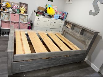 Bed frame of real wood full and twin