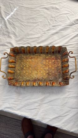 Antiqued serving tray super cool looking