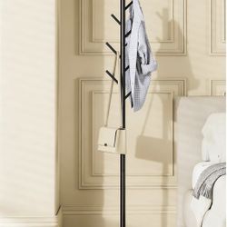 Freestanding Coat Rack with 8 Hooks, Modern Hall Tree, Sturdy Metal Clothes Stand
