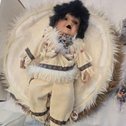 Vintage Native American Porcelain Doll